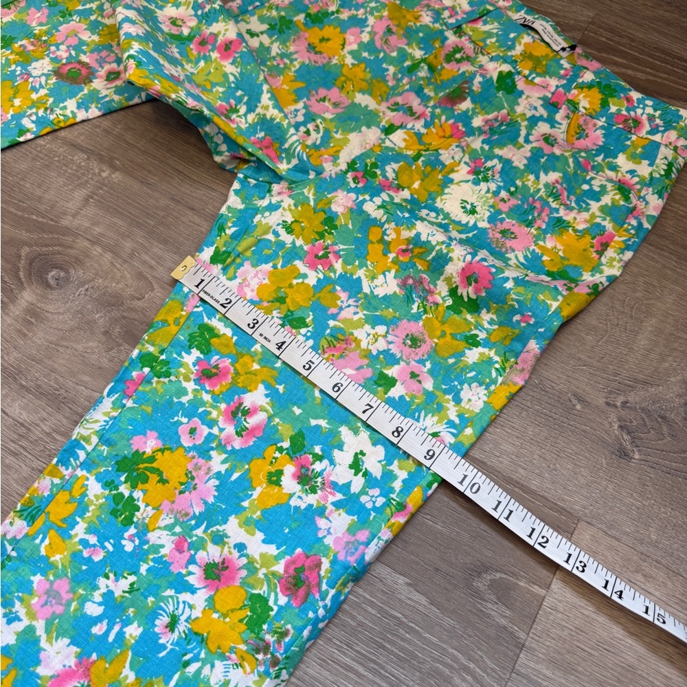 Zara Multicolor Floral Cropped Pants-Size 2-NWT - Picture 13 of 15